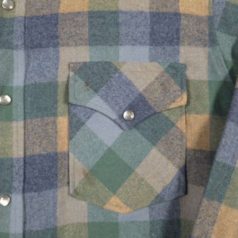 VTG 70s Pendleton High Grade Western Wear Shirt Mens M Pearl Snap Wool READ - Picture 3 of 12